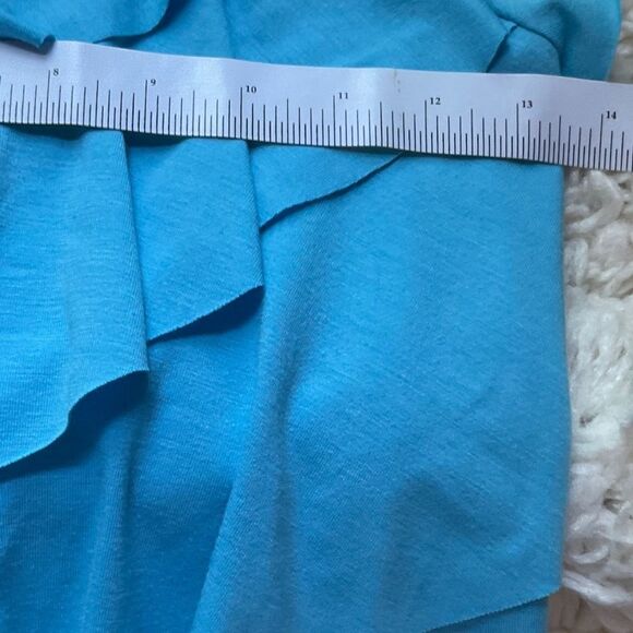 Blue Girls Top with Asymmetrical Ruffle Detail size 12/14 - Picture 4 of 6